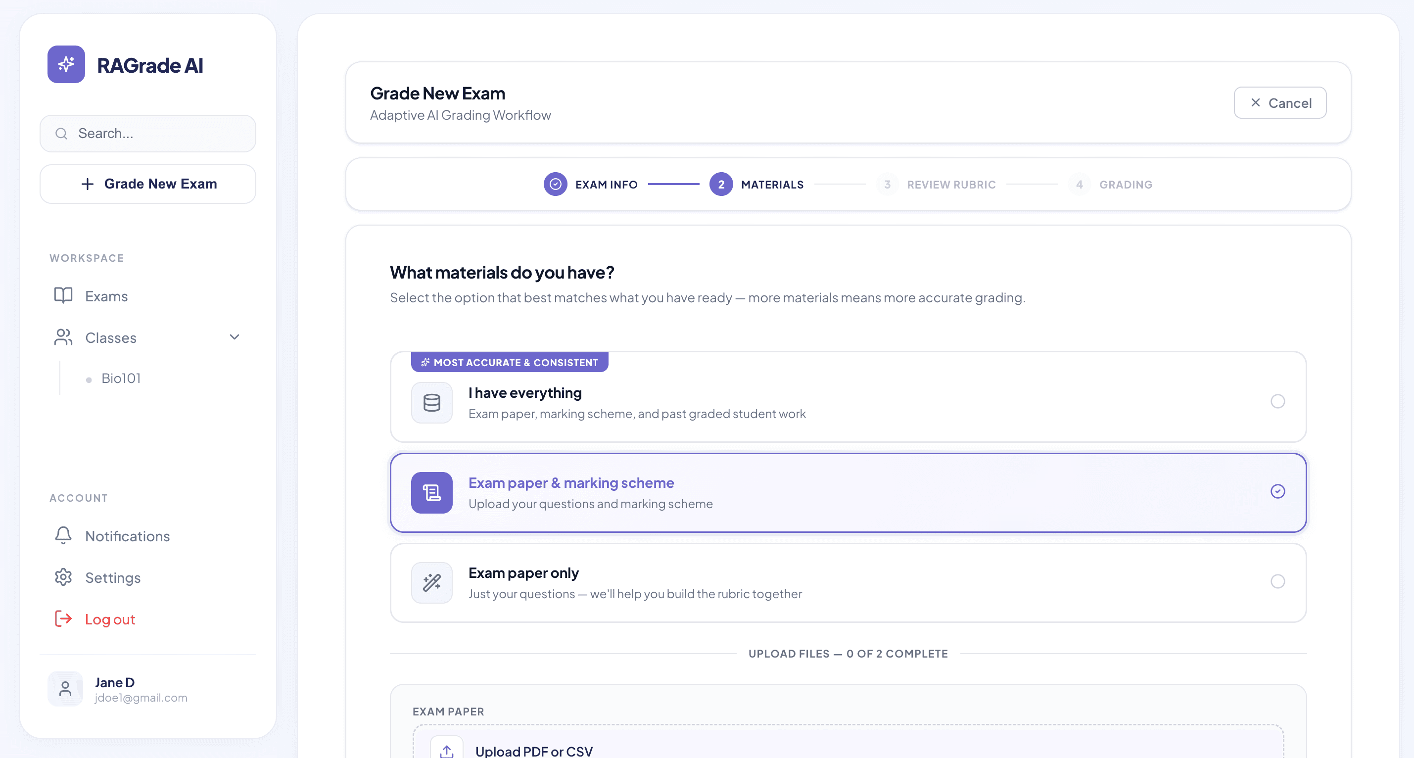 RAGrade screenshot 2
